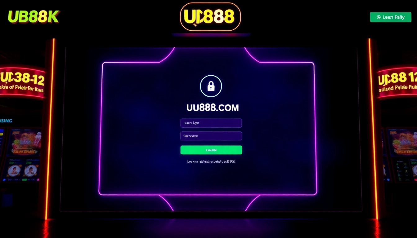 Secure online casino platform with UU88 COM branding, highlighting trust and reliability for users seeking gambling entertainment.