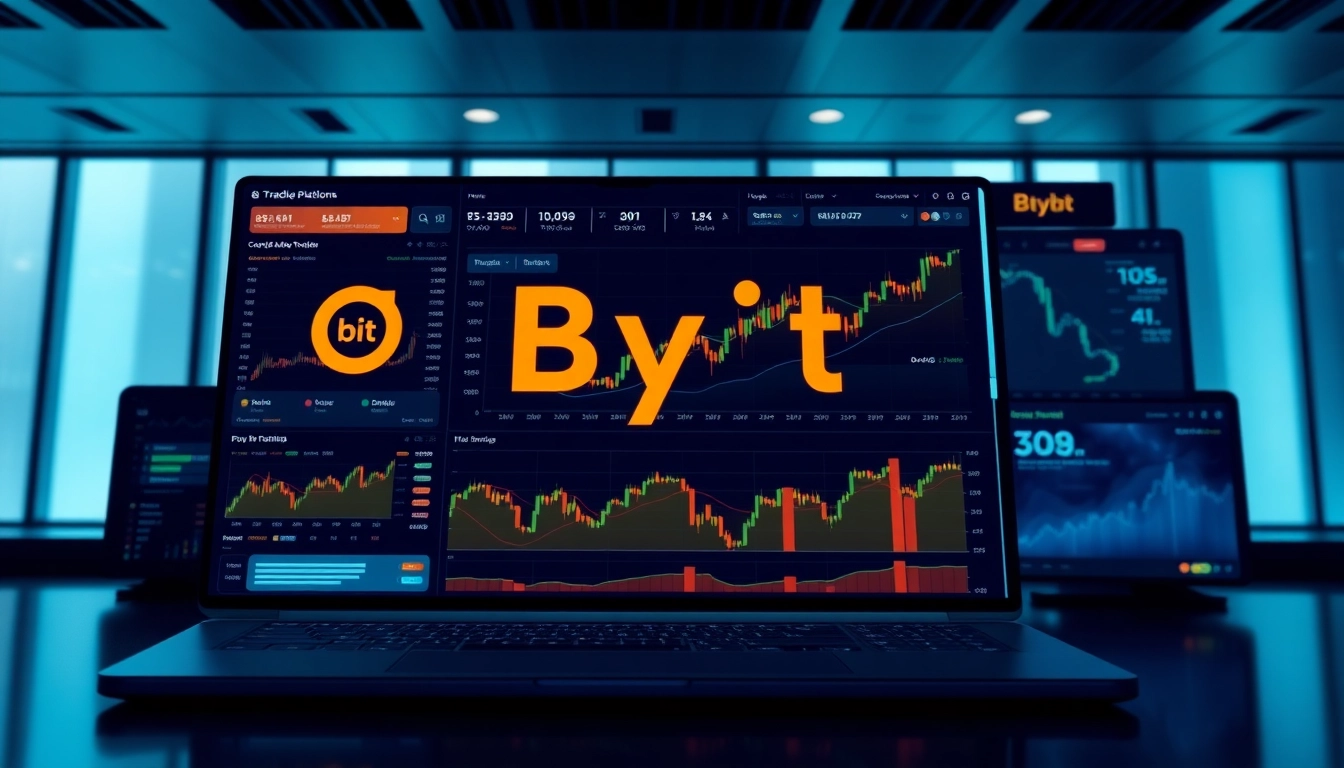 Step-by-step Bybit crypto tutorial illustration with charts, graphs, and a user navigating the platform, emphasizing beginner-friendly guidance for crypto trading.