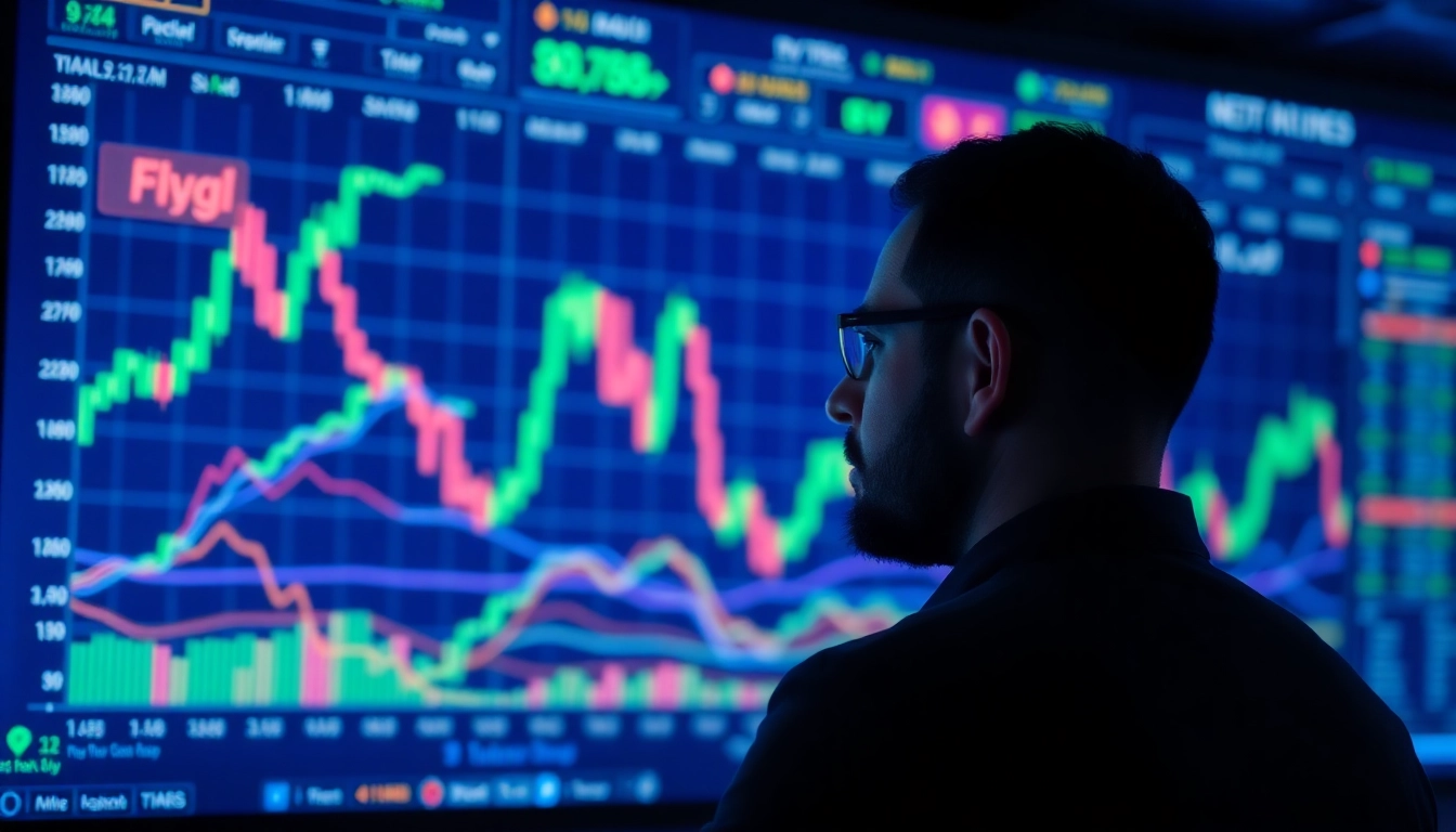 Cryptocurrency Market News visuals showing live charts and trading data for informed investment