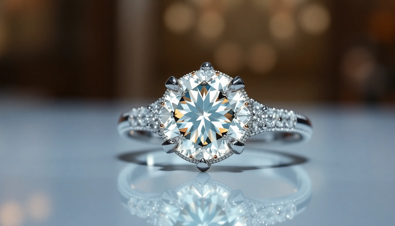 Engagement rings in Vilnius showcased with sparkling diamonds and intricate designs for