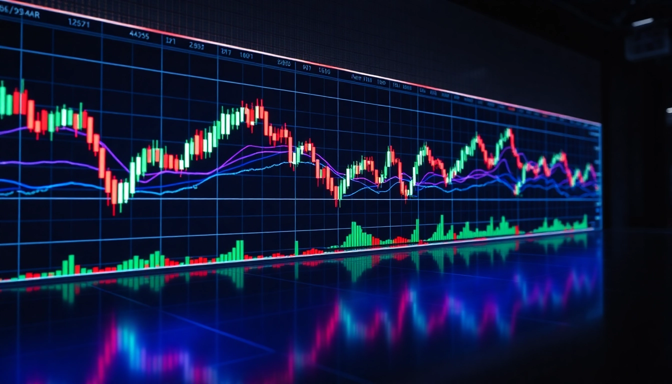Trading view platform showcasing real-time market charts with technical indicators for traders